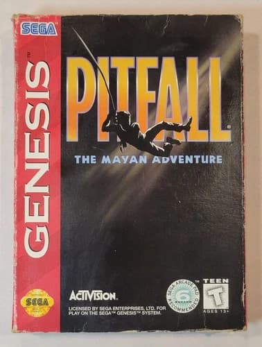 1994 Pitfall The Mayan Adventure Sega Genesis Complete Cardboard Box Variant CIB