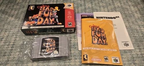 CLEAN Complete Conkers Bad Fur Day CIB In Box Authentic Nintendo N64 64