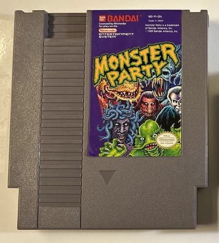 Monster Party (Nintendo Entertainment System) NES - video game cartridge