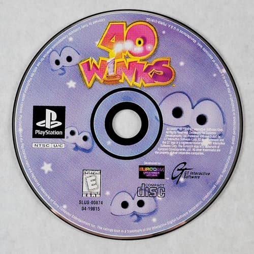 40 Winks - Loose Sony PS1 Playstation 1 Disc