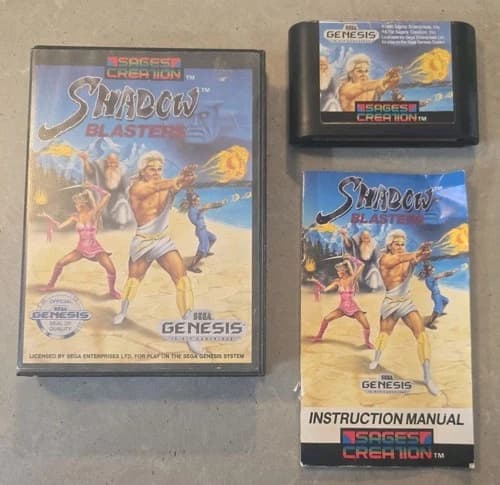 Shadow Blasters Sega Genesis Complete w/Capcom case? 🤔 Tested & Working