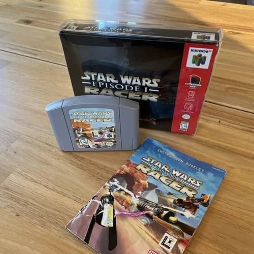 Star Wars Episode I Racer N64 CIB Complete w/ Manual Tested Blockbuster Sticker