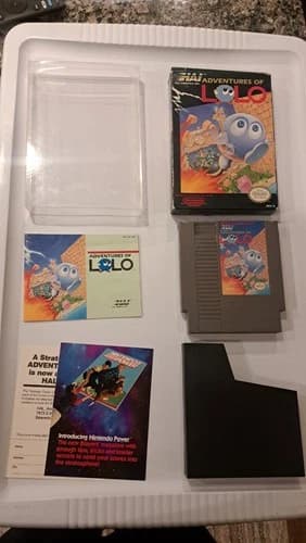 Adventures of Lolo Nintendo NES Complete in Box Manual Book Test 100% Protector