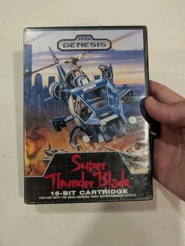 Super Thunder Blade Sega Genesis, 1989 Complete In Box Cib Manual. Tested