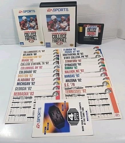 Bill Walsh College Football Sega Genesis ~ Complete In Box CIB All Inserts Rare