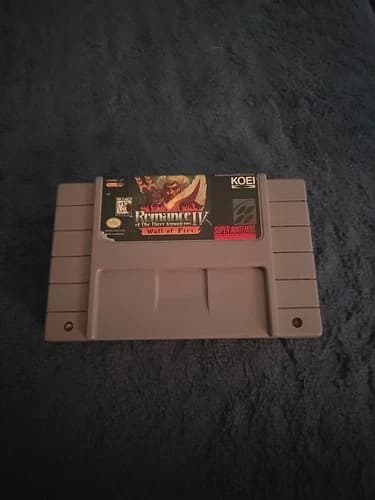 Romance of the Three Kingdoms IV Wall of Fire (SNES) Authentic, Tested, Working!