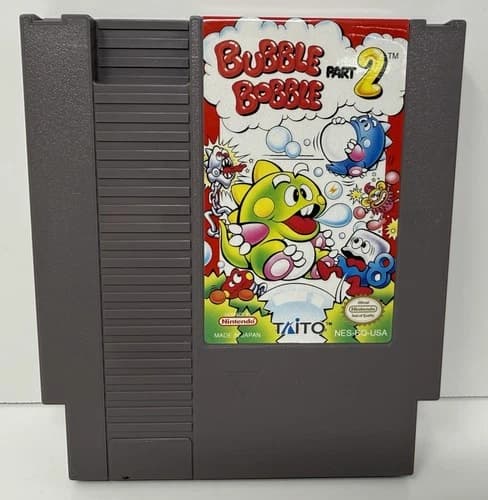Bubble Bobble Part 2 NES Nintendo Game - Authentic/Cleaned/Tested/Working RARE