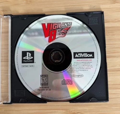 Vigilante 8 Sony Playstation 1 PS1 Loose Game Disc *TESTED* NICE! Black Label