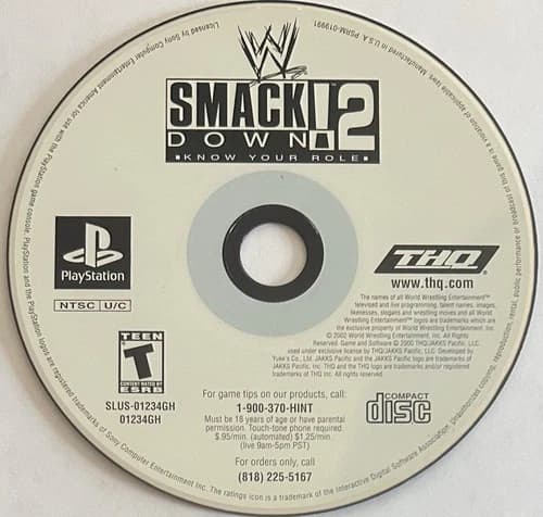 WWF SmackDown 2 (Sony PlayStation 1, PS1) DISC ONLY | NO TRACKING | M2166
