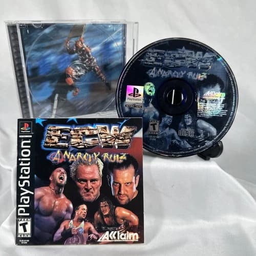 ECW Anarchy Rulz Sony Playstation 1 PS1 CIB W/ Manual Tested Working
