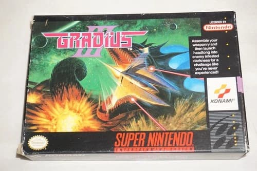 Gradius III 3 (Super Nintendo SNES) Complete in Box w/ Reg Card CIB