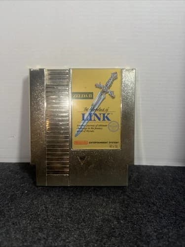 Nintendo NES Zelda II: The Adventure of Link Gold Cartridge (1985) Super Clean