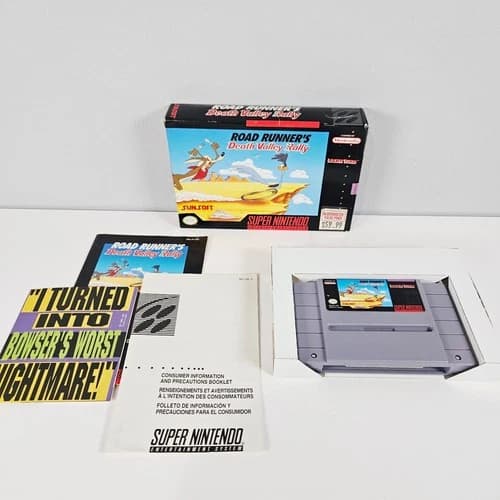Road Runner's Death Valley Rally SNES (1992, Sunsoft) CIB Good Condition