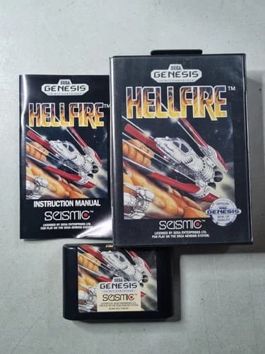 Hellfire Sega GENESIS Genuine Cib Complete Box Case Manual