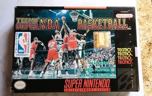 Tecmo Super NBA Basketball SNES Super Nintendo Box Manual Complete Tested Works