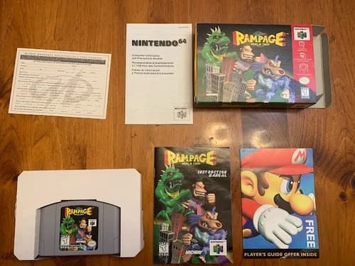 Rampage World Tour (Nintendo 64, 1997) CIB 100% tested and working