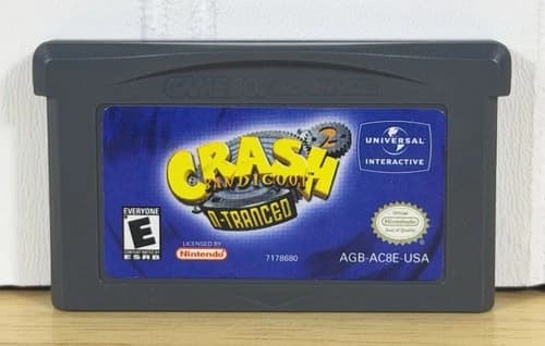 Crash Bandicoot 2: N-Tranced GBA (Game Boy Advance, 2003) - Authentic & Tested!