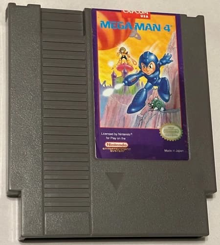 Mega Man 4 (Nintendo Entertainment System, 1992) NES *Authentic & Tested*