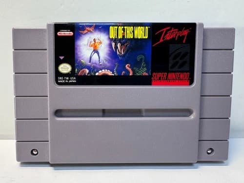 Out of This World (Super Nintendo SNES, 1992) Authentic. Working. Nice Labels!