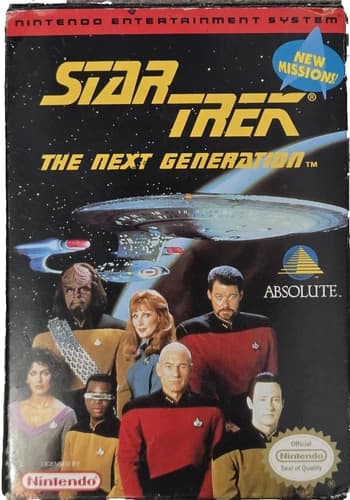 star trek the next generation nintendo game NES original box and manual 1993
