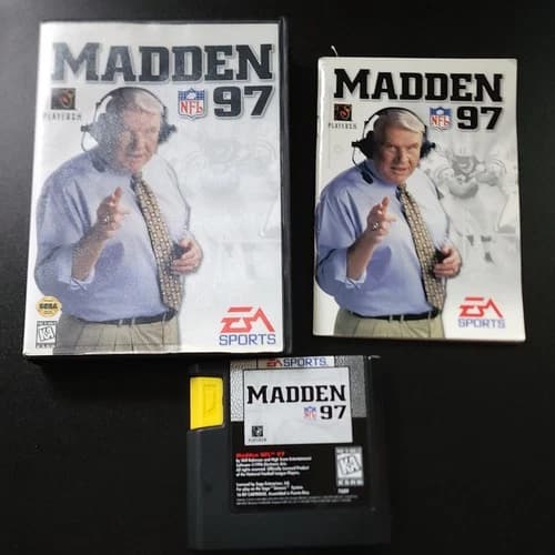 1996 Madden NFL 97 Sega Genesis Complete W/Manual (WORKS)
