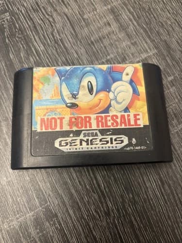 SONIC THE HEDGEHOG Sega Genesis Not for Resale Cartridge Only TESTED/WORKS