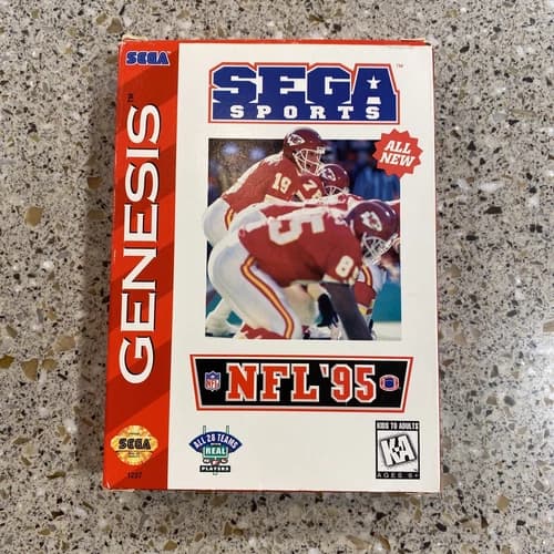 Sega Sports NFL '95 (Sega Genesis, 1994) Complete CIB Registration Card Tested