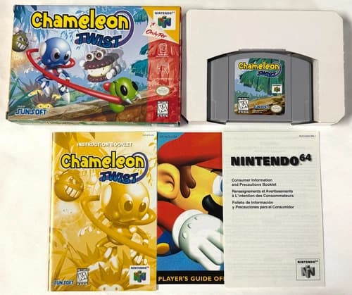 Chameleon Twist (Nintendo 64, 1997) N64 Authentic CIB Complete