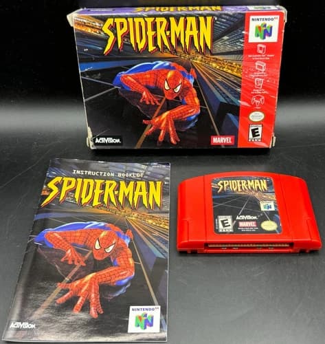 Spider Man Nintendo 64 N64 Red Cartridge CIB Complete W/ Manual Authentic