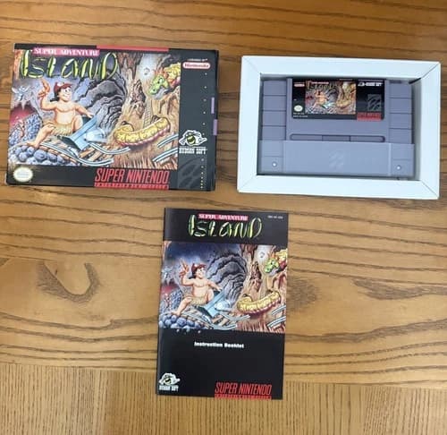 Super Adventure Island (Super Nintendo SNES) Complete - Tested - Authentic