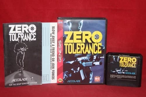 Zero Tolerance (Sega Genesis, 1994) Authentic Game Cartridge, CIB Complete