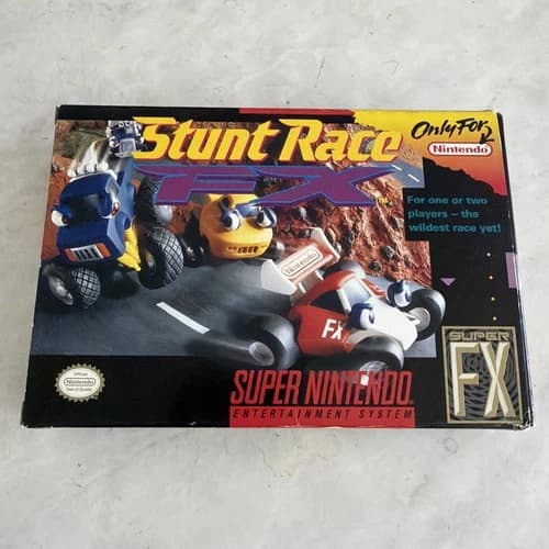 Stunt Race FX SNES Super Nintendo Complete CIB Authentic Tested
