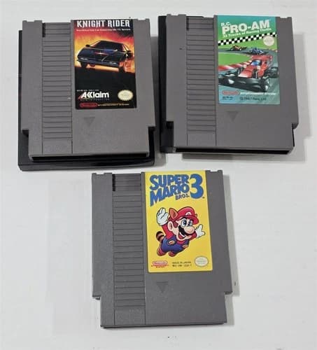 S-440 VINTAGE ORIGINAL NINTENDO NES GAMES KNIGHT RIDER SUPER MARIO 3 RC PRO AM