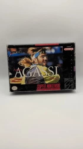 Andre Agassi Tennis (Super Nintendo Entertainment System, 1994) COMPLETE IN BOX