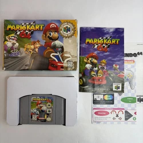 Mario Kart 64 (Nintendo 64 N64) Complete In Box CIB Works Authentic