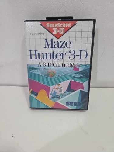 Maze Hunter 3-D (Sega Master System,1988) Complete CIB- Authentic- Tested-Great
