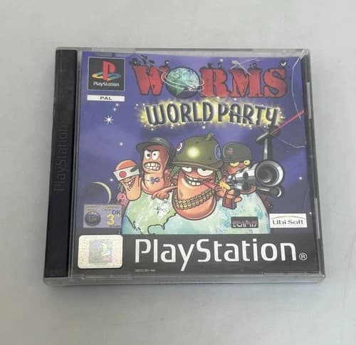 worms world party DECENT CONDITION PS1 SONY PLAYSTATION