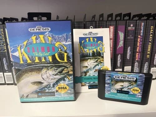 King Salmon: The Big Catch (Sega Genesis, 1993) Complete in Box