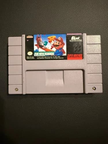 Mario's Early Years: Fun With Numbers - SNES Super Nintendo Cartridge - Tested!