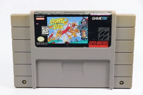 Frantic Flea (Super Nintendo SNES, 1995) Authentic - Tested & Working!