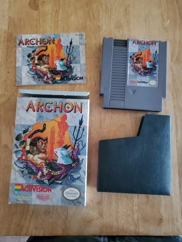 Activision Archon Nintendo NES Game with Box, Manual, Sleeve, Strategy Board