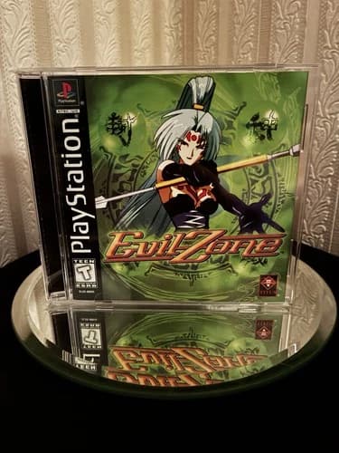 Evil Zone PS1 Game 1999 CIB W/REG Card Black Label Arcade Fighting *TESTED *