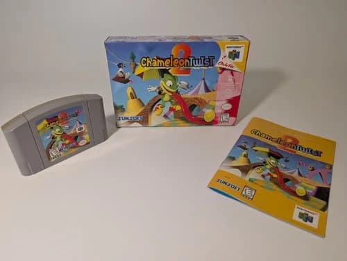 Chameleon Twist 2 - Nintendo 64 N64 - CIB - Authentic, Tested, Works