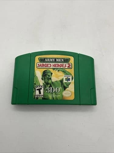 Army Men Sarge’s Heroes 2 N64 Green Cartridge Authentic
