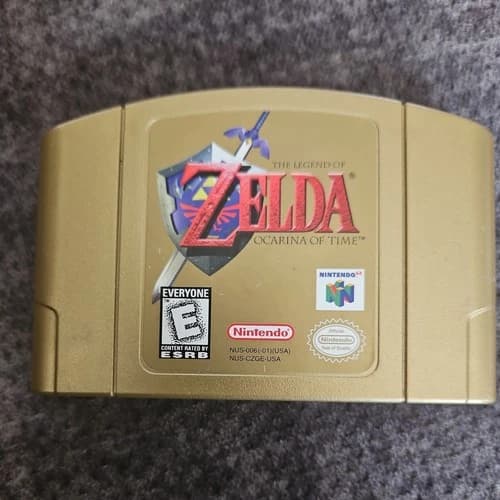 The Legend of Zelda Ocarina of Time Nintendo N64 Authentic Gold Game Cartridge