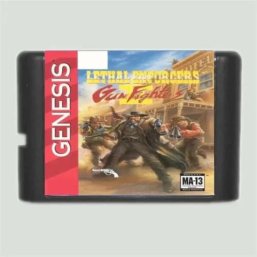 Lethal Enforcers 2 - Gunfighters Game Cartridge For Sega Genesis 16 Bit US EU