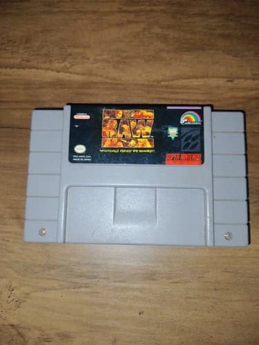 WWF Raw - Super Nintendo, SNES 1994 Vintage Nintendo Game CARTRIDGE ONLY