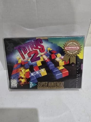 Tetris 2 (Super Nintendo SNES) CIB COMPLETE IN BOX TESTED AND WORKING!