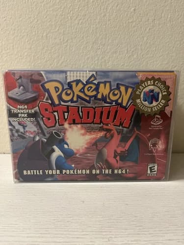 Pokemon Stadium (Nintendo N64, 2000) Complete in Box w/ Transfer Pack Manual Ppw