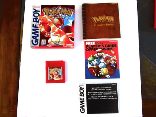 Gameboy - Pokemon Red version with box and manual - Sandshrew- tear back of box